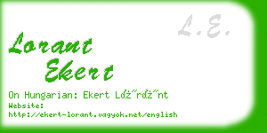 lorant ekert business card